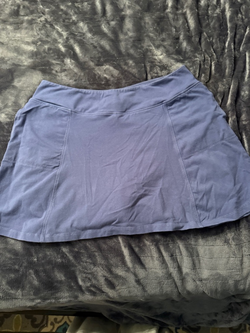 Casual Mini skort in Dusty Blue large petite